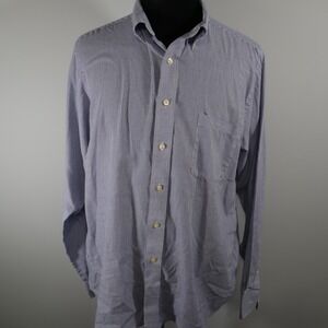 Chaps Shirt Mens Large 16-16.5 36/37 Wrinkle Free Button Down Plaid Long Sleeve